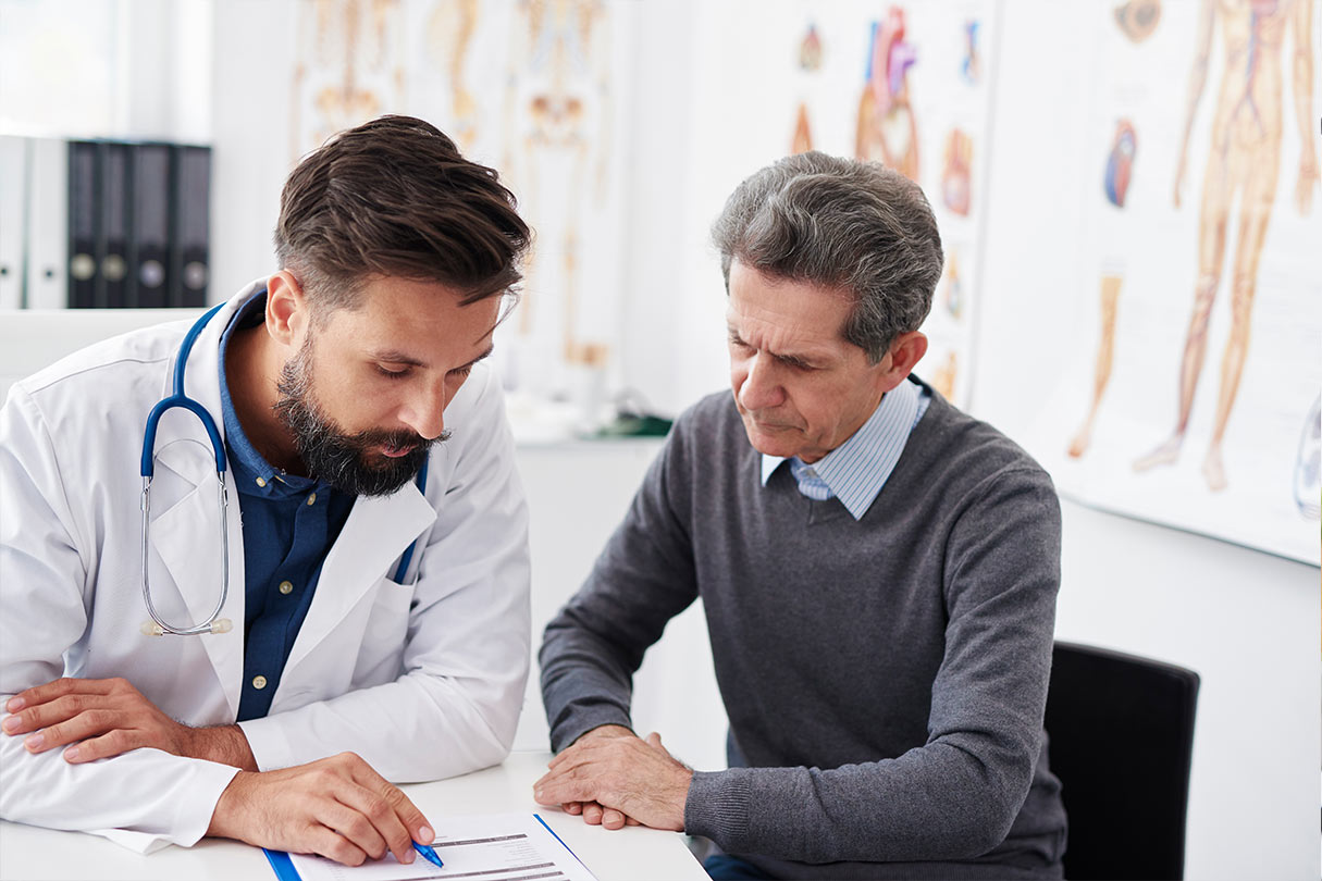 Doctor and patient going over findings